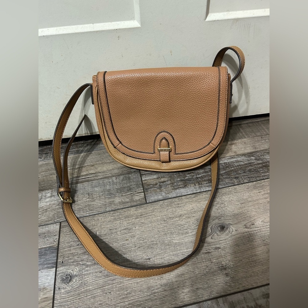 Anne Klein Tan Brown Crossbody Bag purse multiple compartments